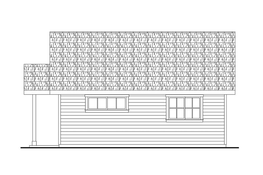 Home Plan Right Elevation of this 1-Bedroom,619 Sq Ft Plan -108-2109