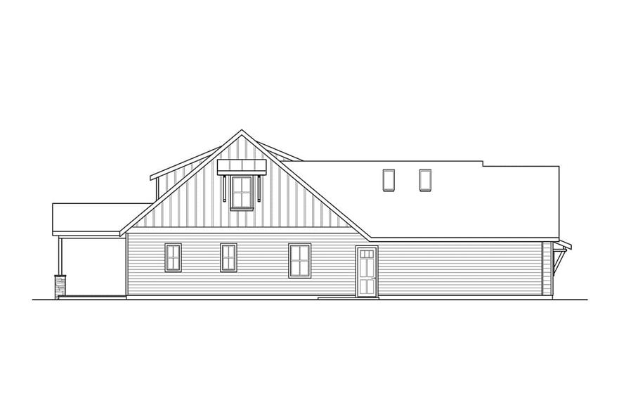 Home Plan Left Elevation of this 5-Bedroom,4089 Sq Ft Plan -108-2116