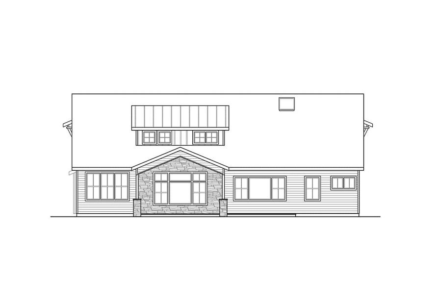 Home Plan Rear Elevation of this 5-Bedroom,4089 Sq Ft Plan -108-2116