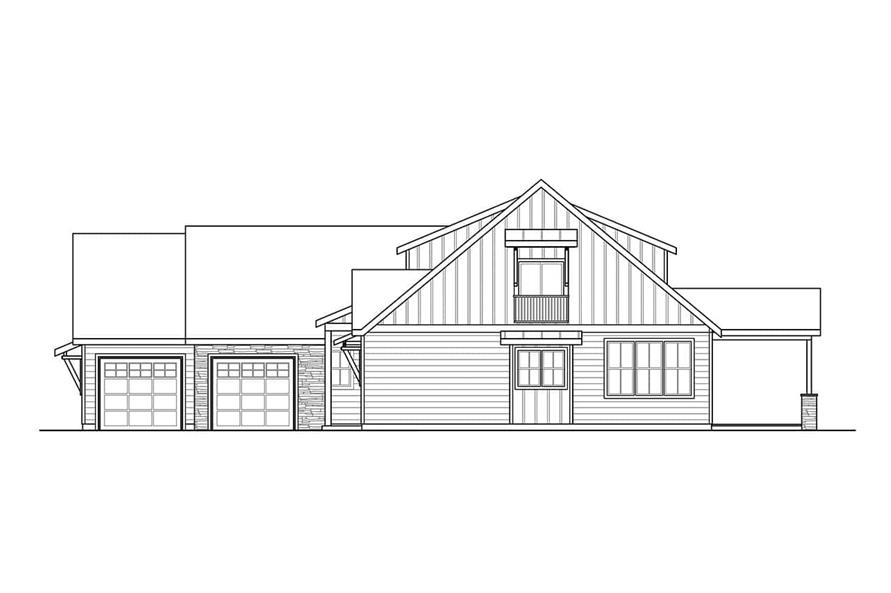 Home Plan Right Elevation of this 5-Bedroom,4089 Sq Ft Plan -108-2116