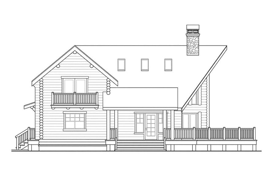 Home Plan Left Elevation of this 3-Bedroom,1744 Sq Ft Plan -108-2121