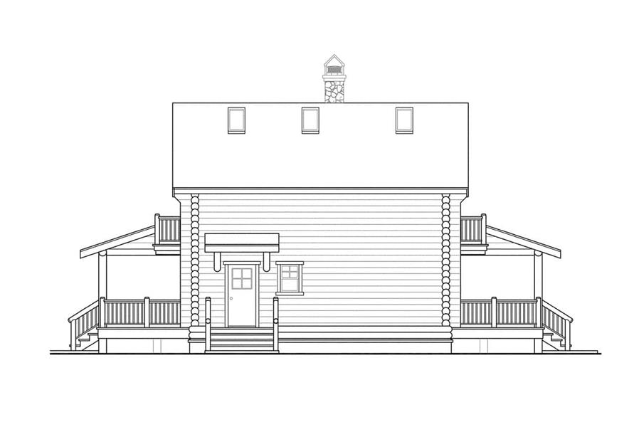 Home Plan Rear Elevation of this 3-Bedroom,1744 Sq Ft Plan -108-2121