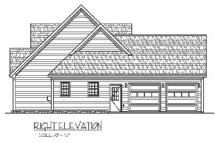 Home Plan Right Elevation of this 3-Bedroom,1798 Sq Ft Plan -109-1005