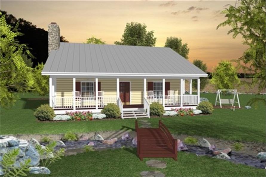 Small Ranch House Plan Two Bedroom Front Porch 109 1010