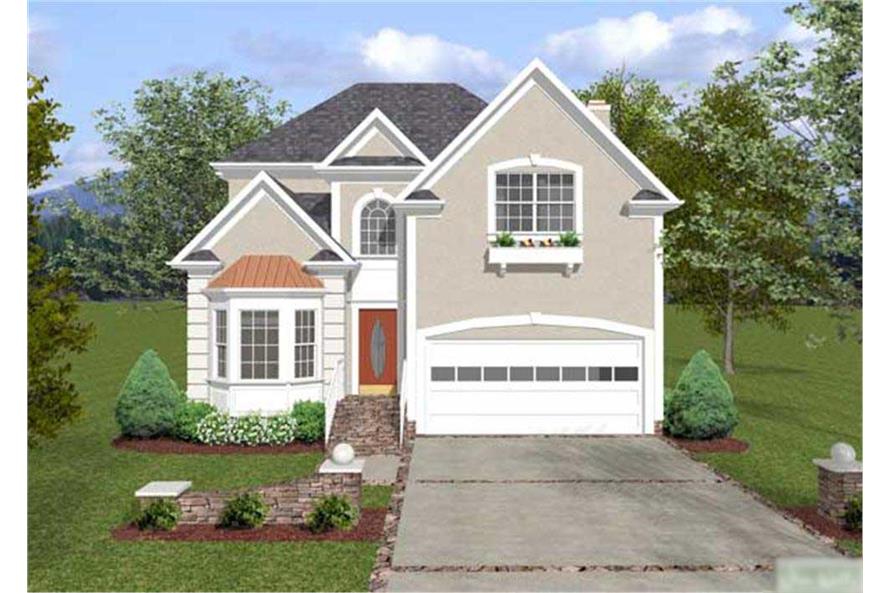 3-Bedroom, 1834 Sq Ft European House Plan - 109-1014 - Front Exterior