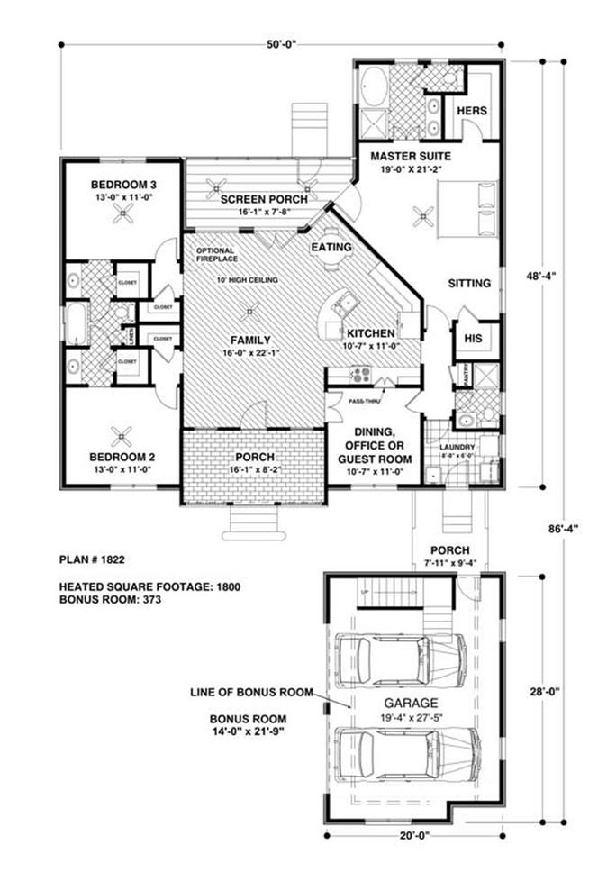 Country Craftsman Home With 4 Bedrms 1800 Sq Ft Plan 109 1016