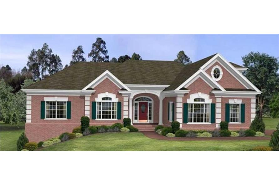 Home Plan Front Elevation of this 3-Bedroom,2461 Sq Ft Plan -109-1103