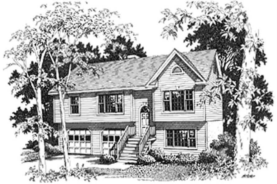 Home Plan Front Elevation of this 3-Bedroom,1579 Sq Ft Plan -109-1129