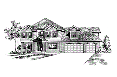 4-Bedroom, 2725 Sq Ft European House Plan - 115-1012 - Front Exterior