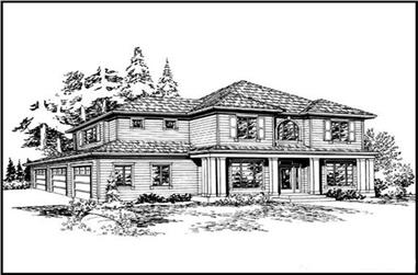 4-Bedroom, 2935 Sq Ft Colonial House Plan - 115-1024 - Front Exterior