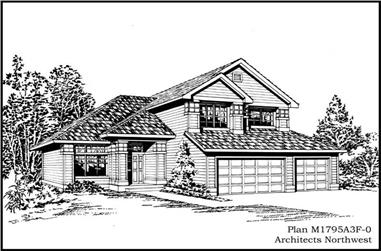 3-Bedroom, 1795 Sq Ft Craftsman Home Plan - 115-1057 - Main Exterior