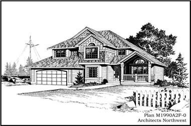 3-Bedroom, 1990 Sq Ft Country House Plan - 115-1062 - Front Exterior