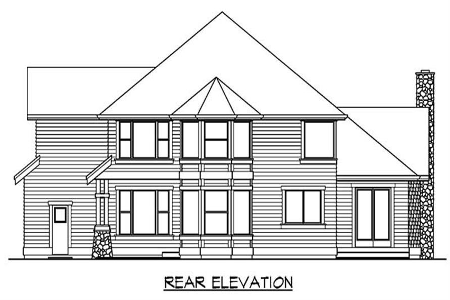 Home Plan Rear Elevation of this 4-Bedroom,3715 Sq Ft Plan -115-1164
