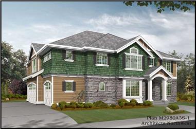 4-Bedroom, 3009 Sq Ft Traditional House Plan - 115-1218 - Front Exterior