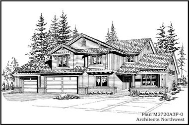 3-Bedroom, 2720 Sq Ft European House Plan - 115-1220 - Front Exterior