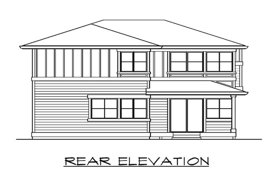 Home Plan Rear Elevation of this 3-Bedroom,1528 Sq Ft Plan -115-1393