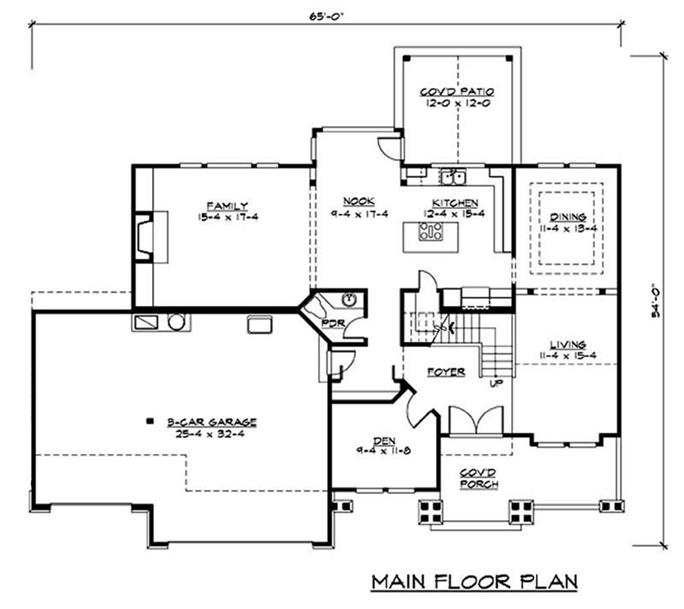 Craftsman House Plans - Home Design CD 2535 # 9315