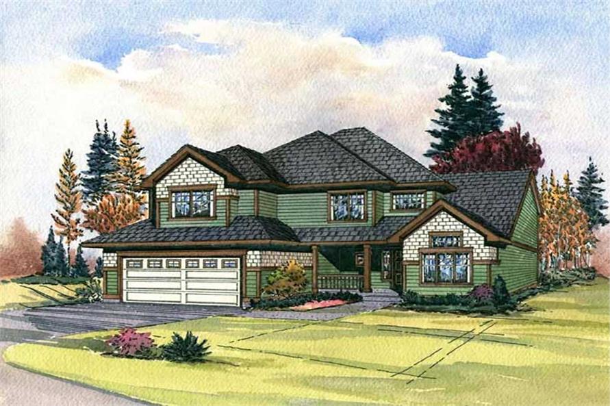 Front View of this 3-Bedroom, 2130 Sq Ft Plan - 115-1429