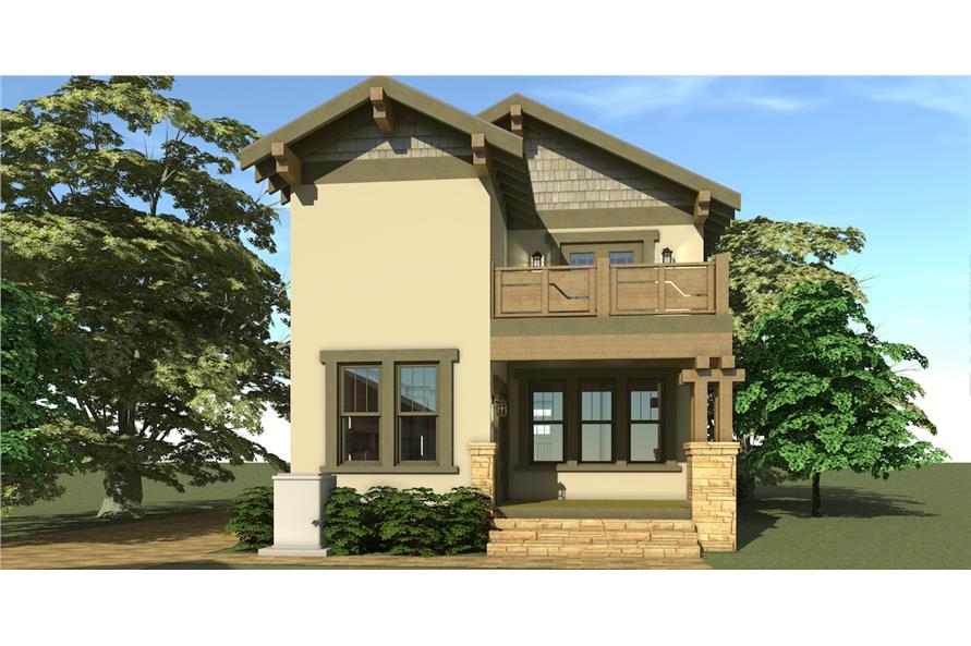 Home Plan Rear Elevation of this 3-Bedroom,2080 Sq Ft Plan -116-1087