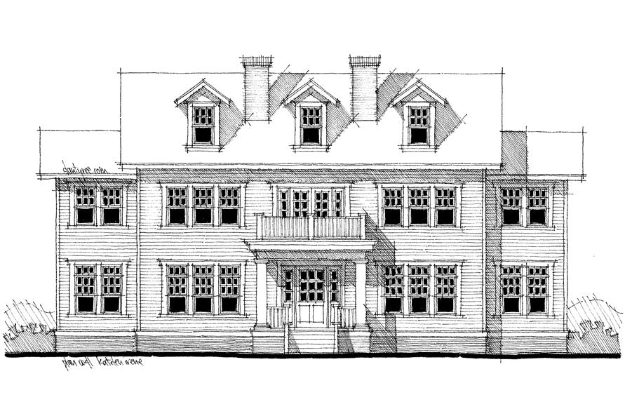Home Plan Front Elevation of this 4-Bedroom,3347 Sq Ft Plan -116-1099