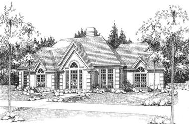 3-Bedroom, 2198 Sq Ft European House Plan - 117-1026 - Front Exterior