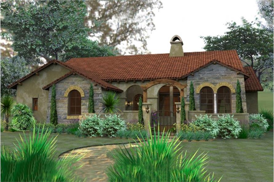 front view of tuscan style residence