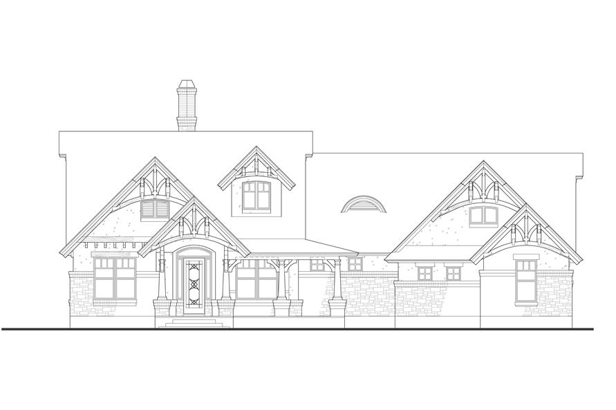 Home Plan Front Elevation of this 3-Bedroom,1421 Sq Ft Plan -117-1104