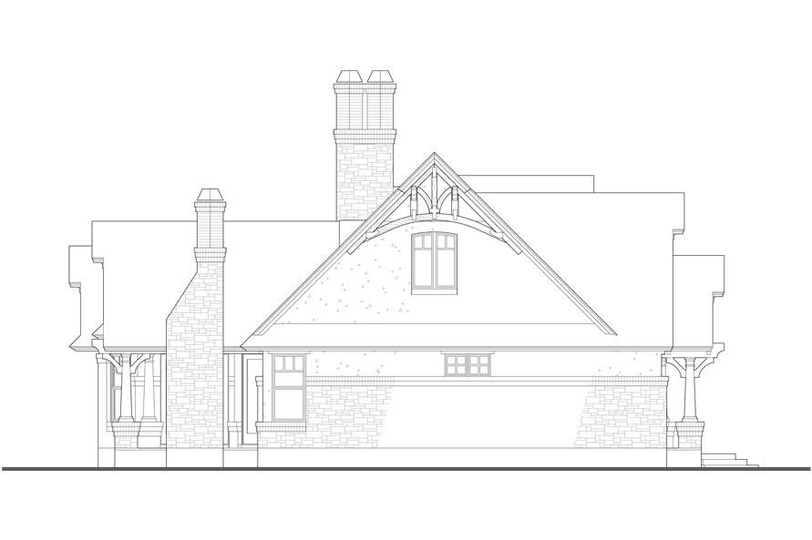 Home Plan Left Elevation of this 3-Bedroom,1421 Sq Ft Plan -117-1104