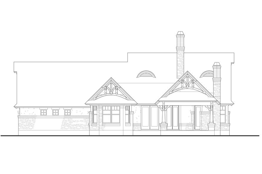 Home Plan Rear Elevation of this 3-Bedroom,1421 Sq Ft Plan -117-1104