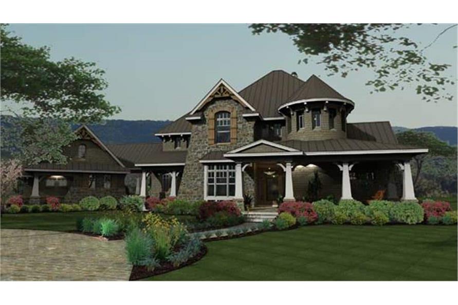 Front View of this 4-Bedroom, 3349 Sq Ft Plan - 117-1110