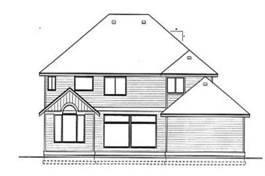 Home Plan Rear Elevation of this 4-Bedroom,3433 Sq Ft Plan -119-1057