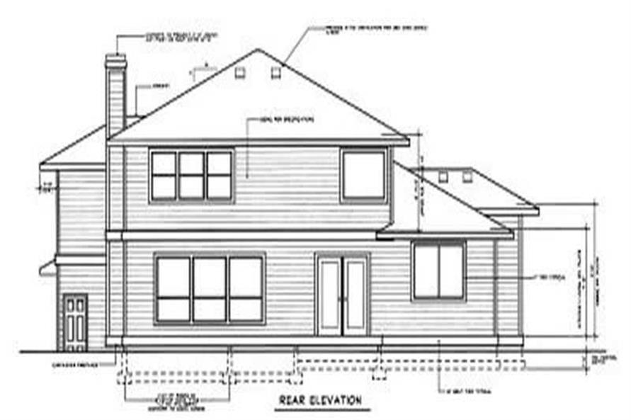 Home Plan Rear Elevation of this 4-Bedroom,2937 Sq Ft Plan -119-1059