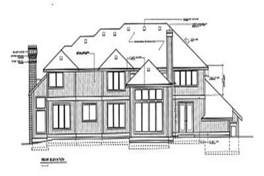 Home Plan Rear Elevation of this 4-Bedroom,4130 Sq Ft Plan -119-1064