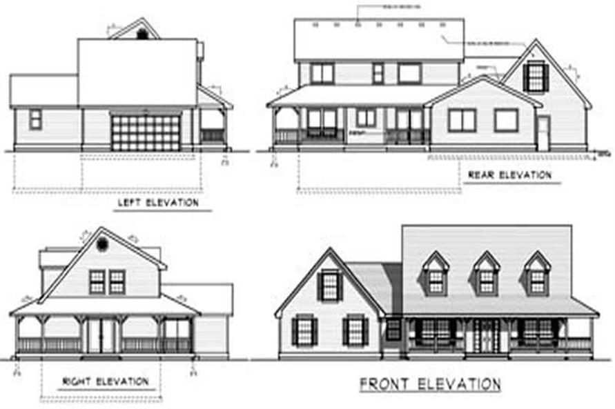 Home Plan Rear Elevation of this 4-Bedroom,2487 Sq Ft Plan -119-1100