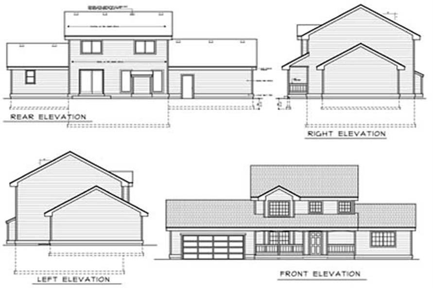 Home Plan Rear Elevation of this 4-Bedroom,1727 Sq Ft Plan -119-1245