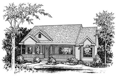 3-Bedroom, 1446 Sq Ft Small House Plans - 120-1372 - Front Exterior