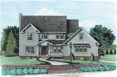 4-Bedroom, 2279 Sq Ft Country Home Plan - 120-1381 - Main Exterior