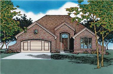 3-Bedroom, 1478 Sq Ft French Home Plan - 120-1817 - Main Exterior