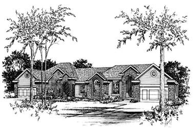 3-Bedroom, 1802 Sq Ft Multi-Unit Home Plan - 120-1834 - Main Exterior