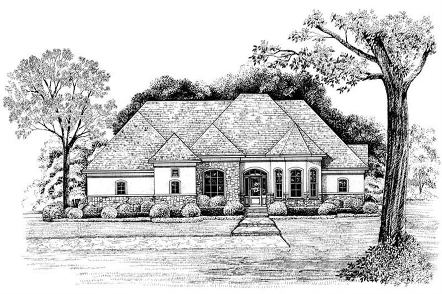 Front View of this 4-Bedroom, 2679 Sq Ft Plan - 120-1963
