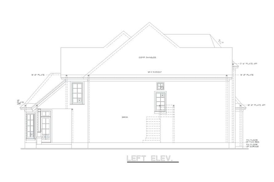 Home Plan Left Elevation of this 4-Bedroom,2777 Sq Ft Plan -120-2001