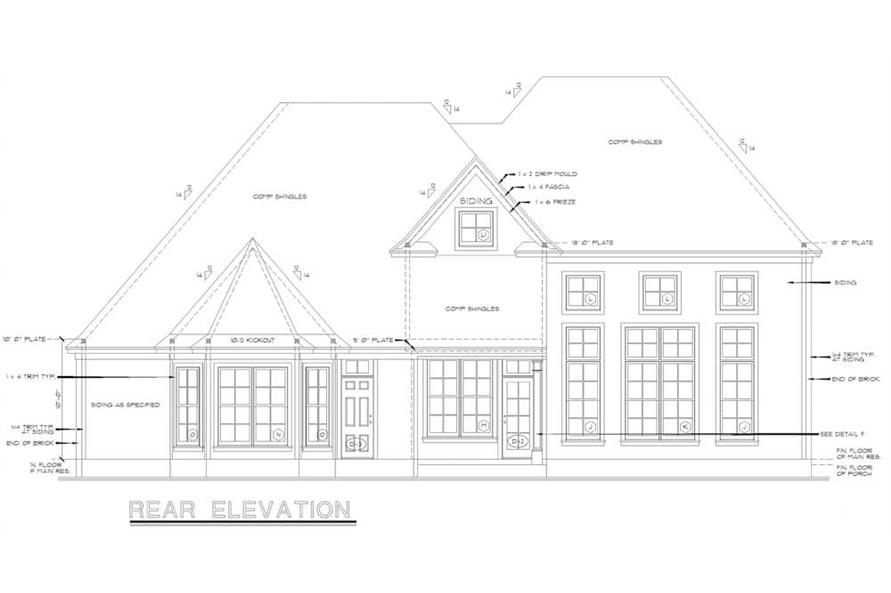 Home Plan Rear Elevation of this 4-Bedroom,2777 Sq Ft Plan -120-2001
