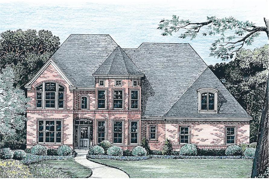 Front View of this 4-Bedroom, 2777 Sq Ft Plan - 120-2001