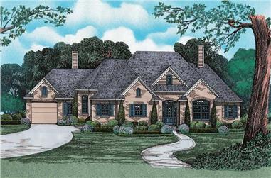 3-Bedroom, 2331 Sq Ft European House Plan - 120-2014 - Front Exterior