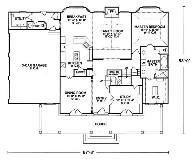 House Plan #120-2041 : 4 Bedroom, 3072 Sq Ft Country - Southern Home 