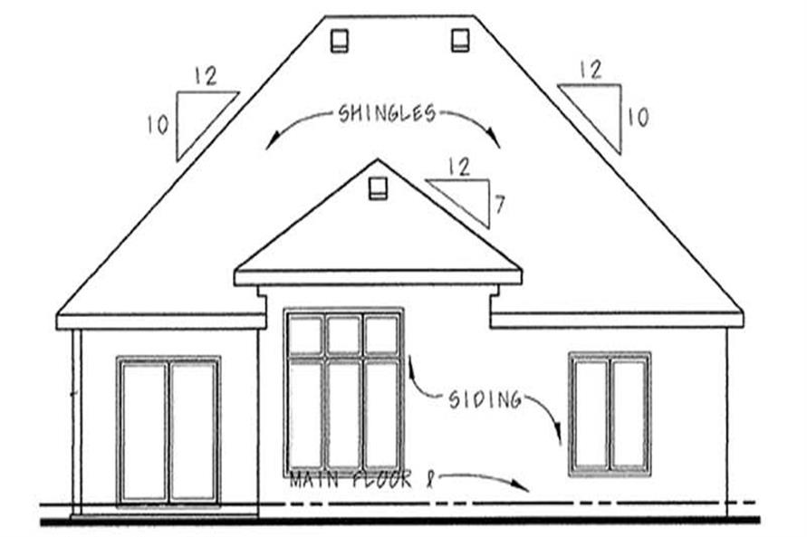 Home Plan Rear Elevation of this 2-Bedroom,1550 Sq Ft Plan -120-2052
