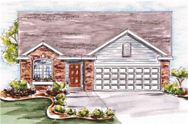 2-Bedroom, 1423 Sq Ft Ranch Home Plan - 120-2056 - Main Exterior