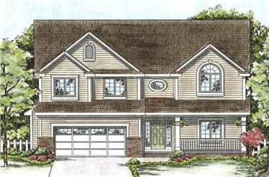 4-Bedroom, 2671 Sq Ft Country House Plan - 120-2074 - Front Exterior