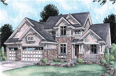 4-Bedroom, 2704 Sq Ft Craftsman House Plan - 120-2115 - Front Exterior