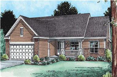 3-Bedroom, 1820 Sq Ft Country House Plan - 120-2129 - Front Exterior